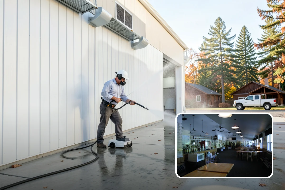 Post-Construction Pressure Washing in Black Diamond, King County, WA - Strips dried mortar and paint from hardscapes