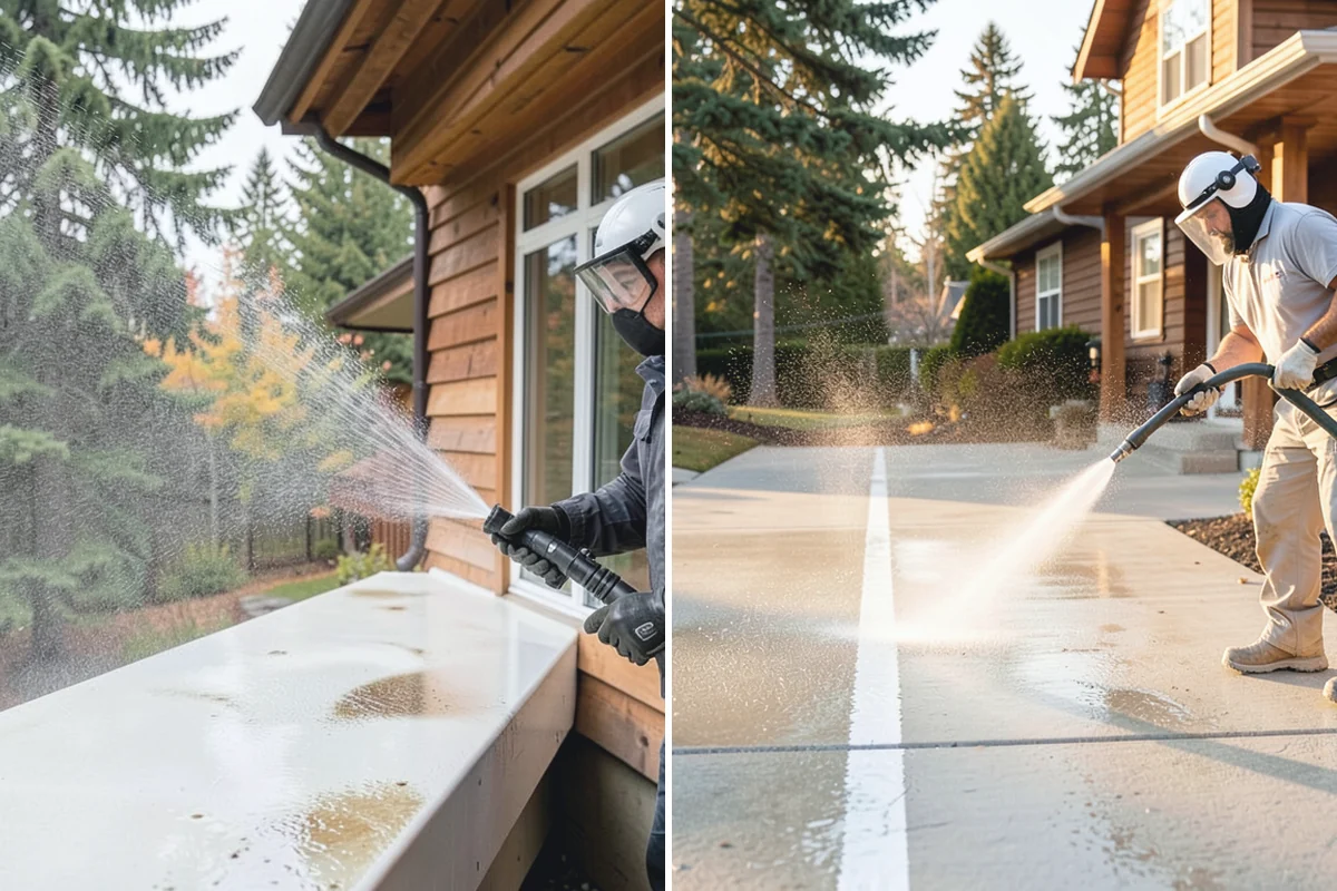 Post-Construction Pressure Washing in Bonney Lake, Pierce County, WA - Assess residue hardness across each surface