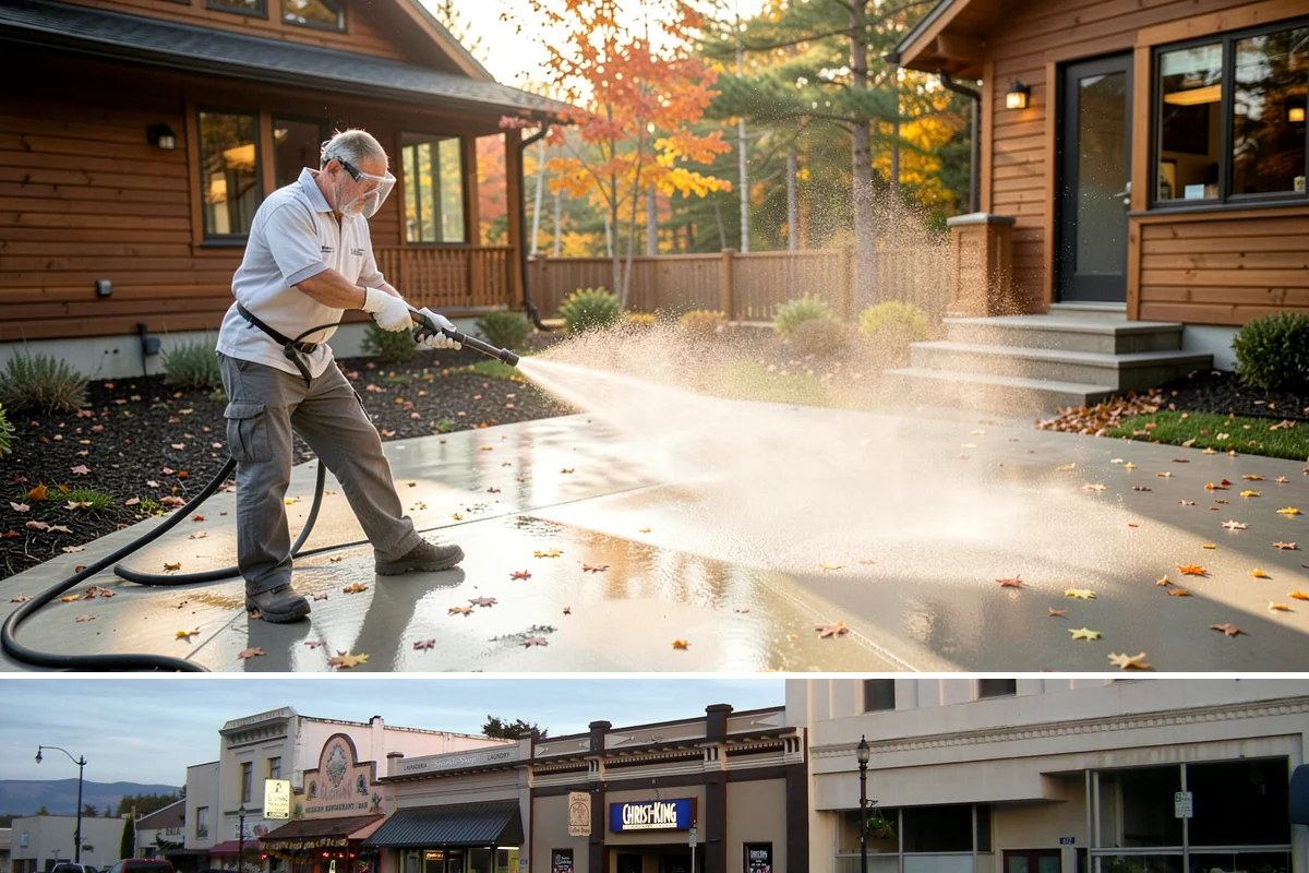 Post-Construction Pressure Washing in Burlington, Skagit County, WA - Post-construction pressure washing is completed as the final trade wraps, with dry-weather scheduling preferred so surfaces are...