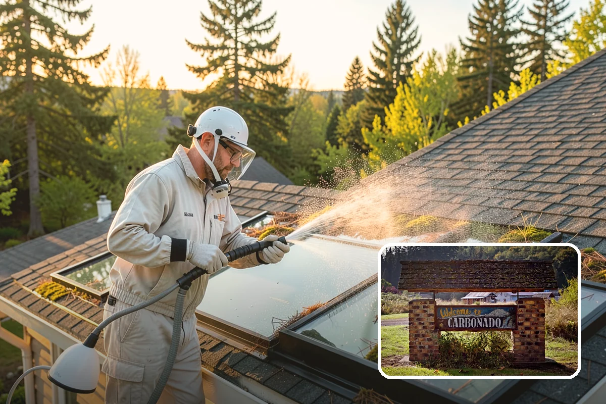 Post-Construction Pressure Washing in Carbonado, Pierce County, WA - Strips dried mortar and paint from hardscapes