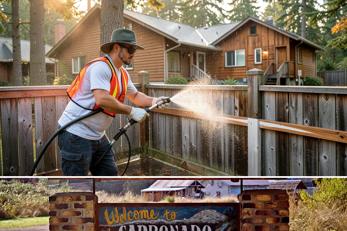 Post-Construction Pressure Washing in Carbonado, Pierce County, WA - Post-construction pressure washing is completed as the final trade wraps, with dry-weather scheduling preferred so surfaces are...