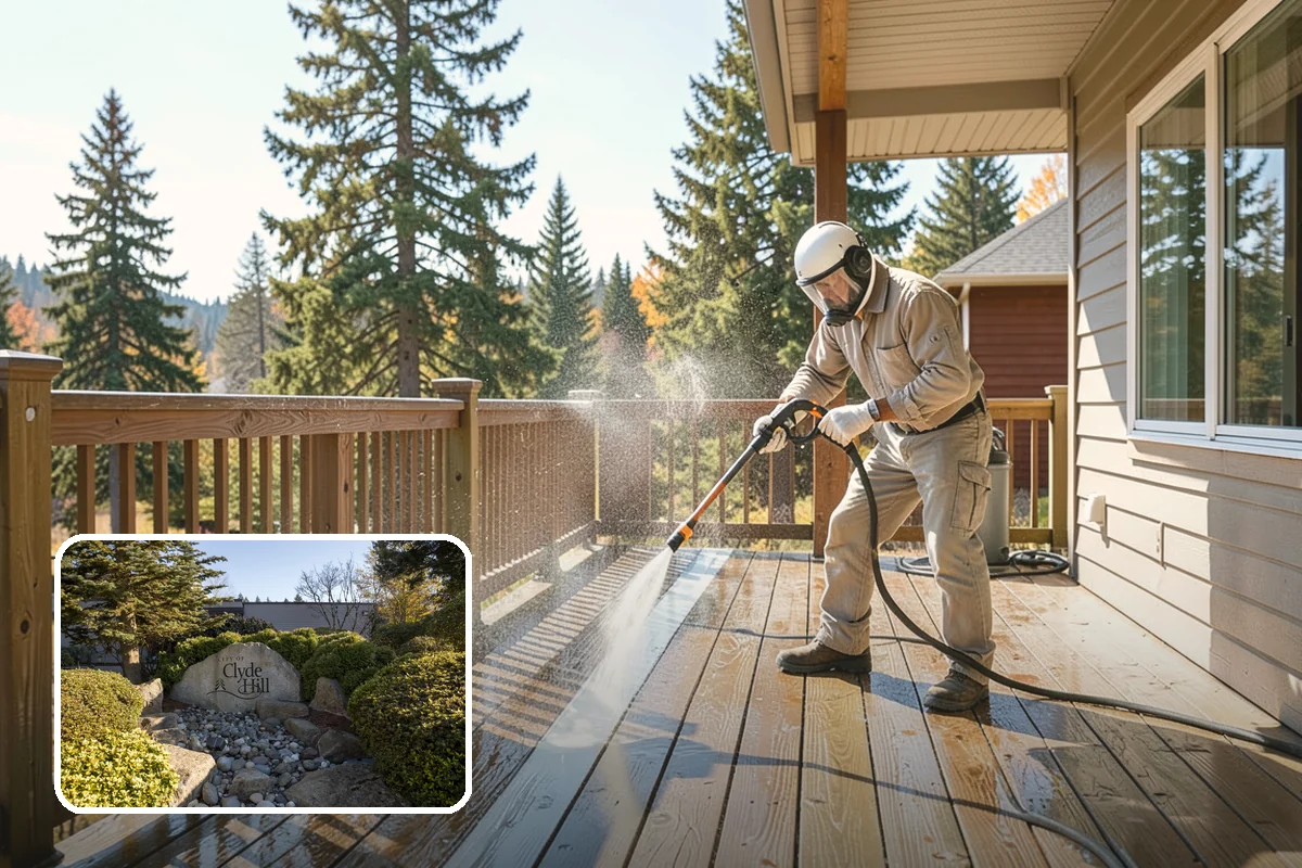 Post-Construction Pressure Washing in Clyde Hill, King County, WA - Strips dried mortar and paint from hardscapes