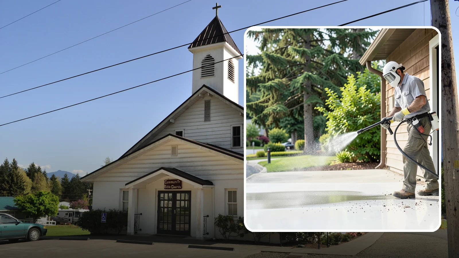 Post-Construction Pressure Washing in Concrete, Skagit County, WA - We handle heavy post-construction washing on Washington properties to clear the toughest build-out residue.