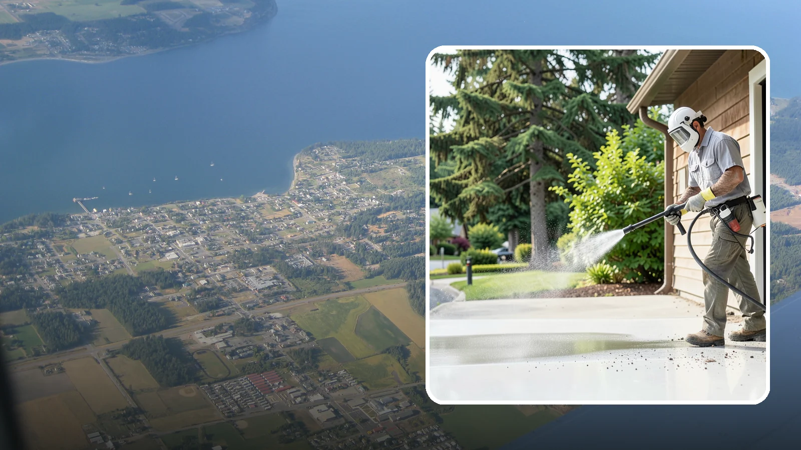Post-Construction Pressure Washing in Coupeville, Island County, WA - We handle heavy post-construction washing on Washington properties to clear the toughest build-out residue.