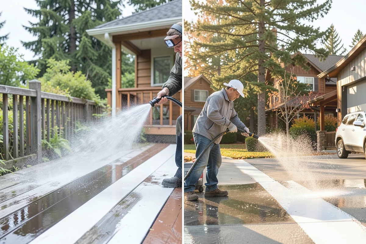 Post-Construction Pressure Washing in Coupeville, Island County, WA - Assess residue hardness across each surface