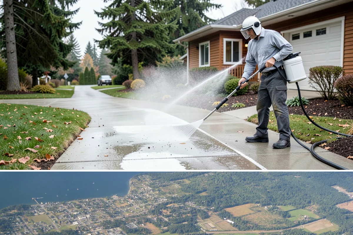 Post-Construction Pressure Washing in Coupeville, Island County, WA - Post-construction pressure washing is completed as the final trade wraps, with dry-weather scheduling preferred so surfaces are...
