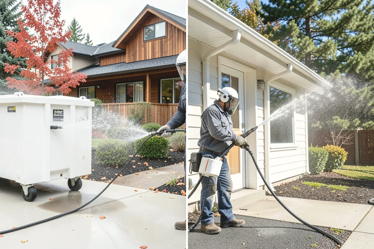 Post-Construction Pressure Washing in Covington, King County, WA - Assess residue hardness across each surface