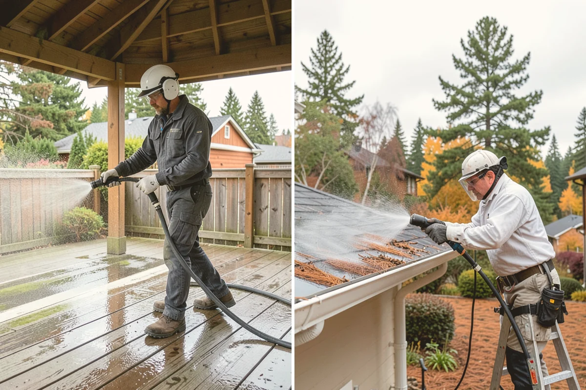 Post-Construction Pressure Washing in Eatonville, Pierce County, WA - Assess residue hardness across each surface