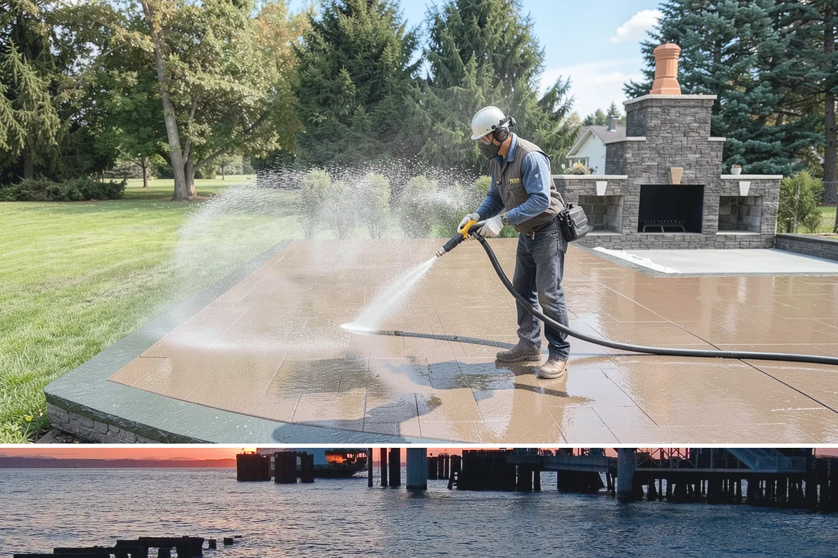 Post-Construction Pressure Washing in Edmonds, Snohomish County, WA - Post-construction pressure washing is completed as the final trade wraps, with dry-weather scheduling preferred so surfaces are...