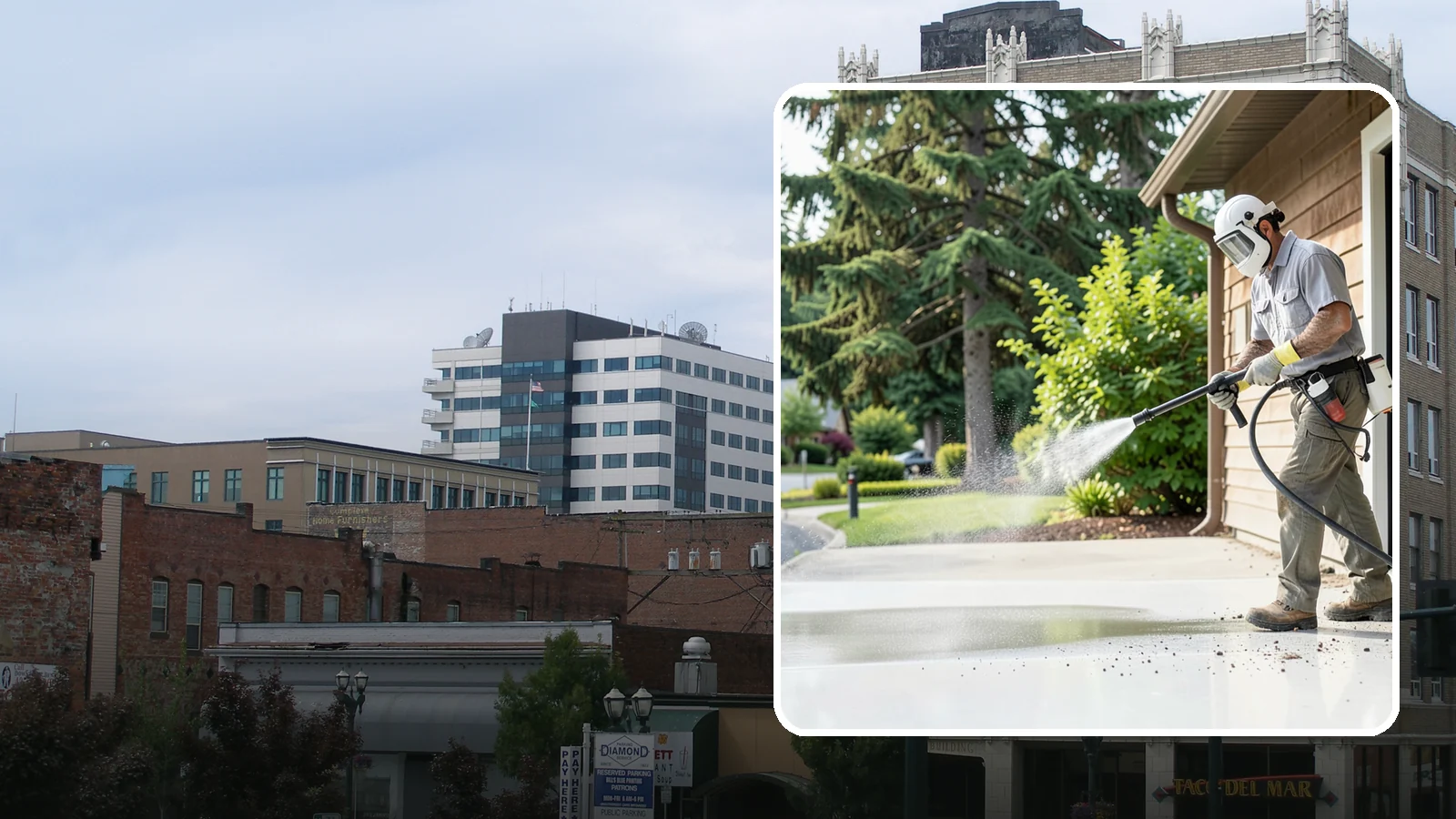 Post-Construction Pressure Washing in Everett, Snohomish County, WA - We handle heavy post-construction washing on Washington properties to clear the toughest build-out residue.