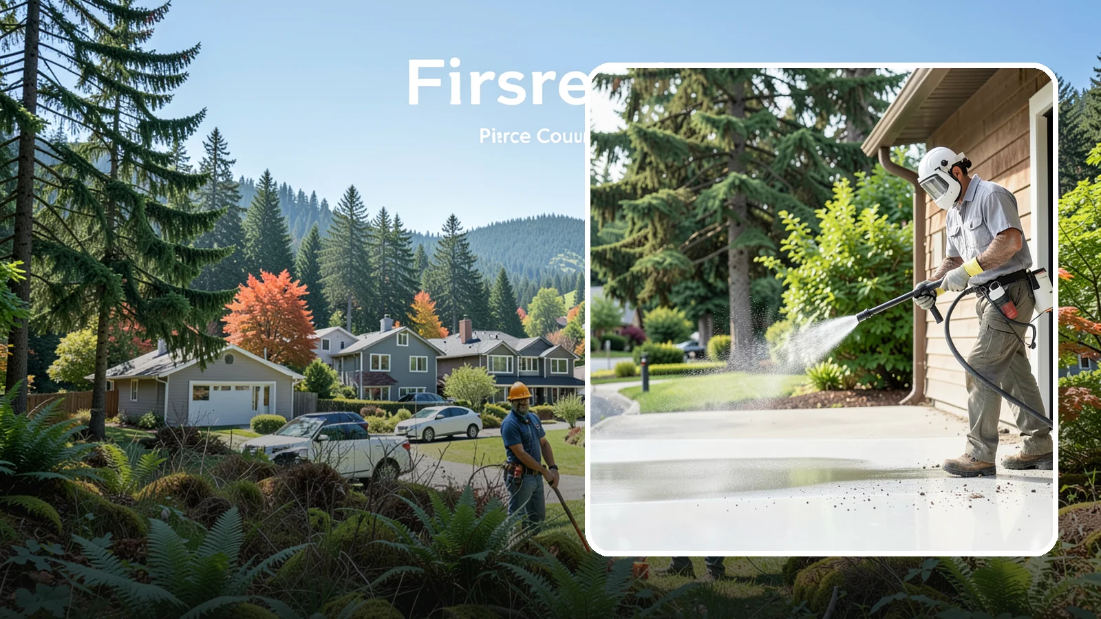 Post-Construction Pressure Washing in Fircrest, Pierce County, WA - We handle heavy post-construction washing on Washington properties to clear the toughest build-out residue.