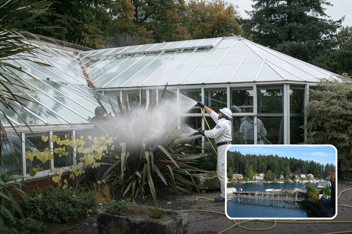 Post-Construction Pressure Washing in Gig Harbor, Pierce County, WA - Strips dried mortar and paint from hardscapes