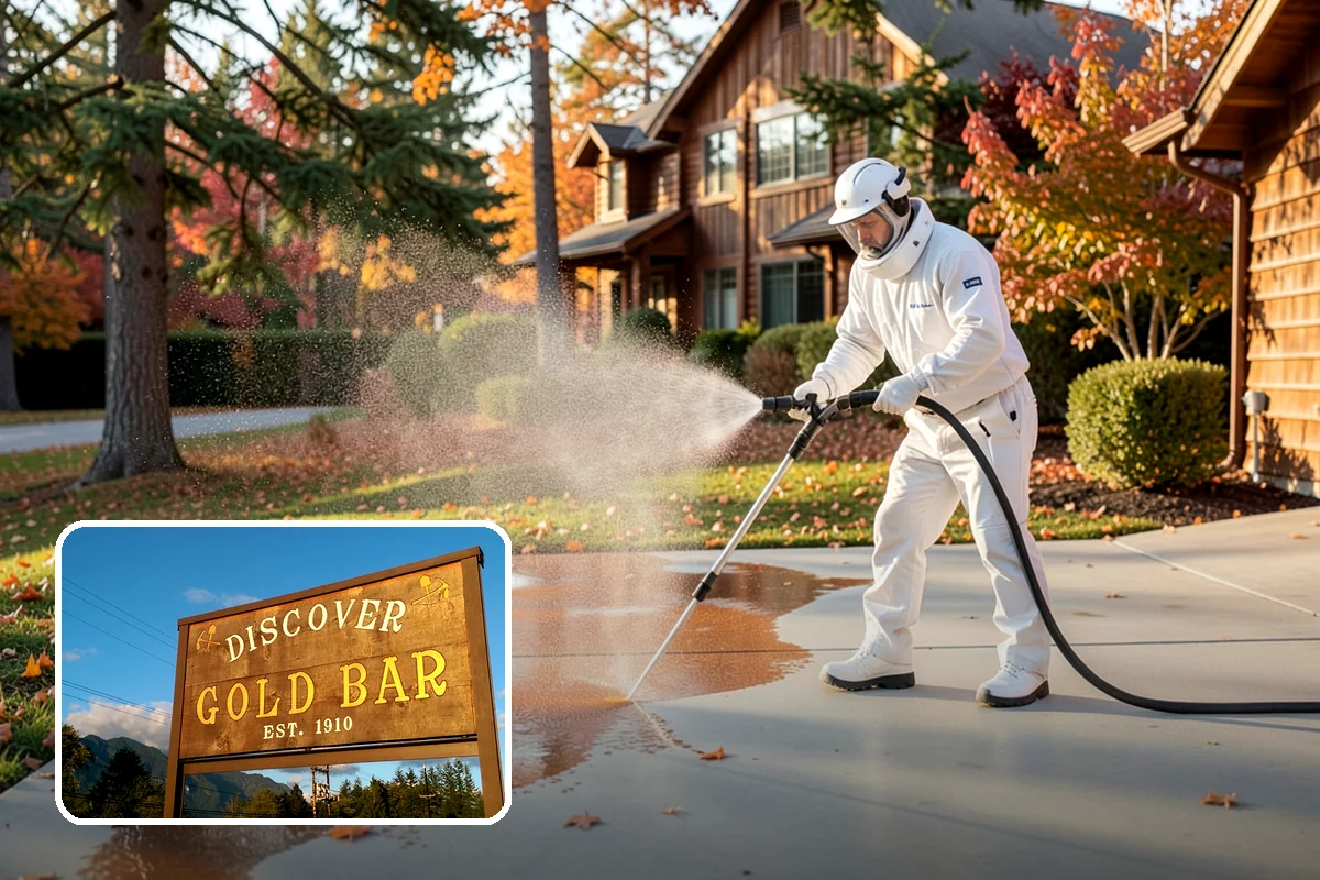 Post-Construction Pressure Washing in Gold Bar, Snohomish County, WA - Strips dried mortar and paint from hardscapes