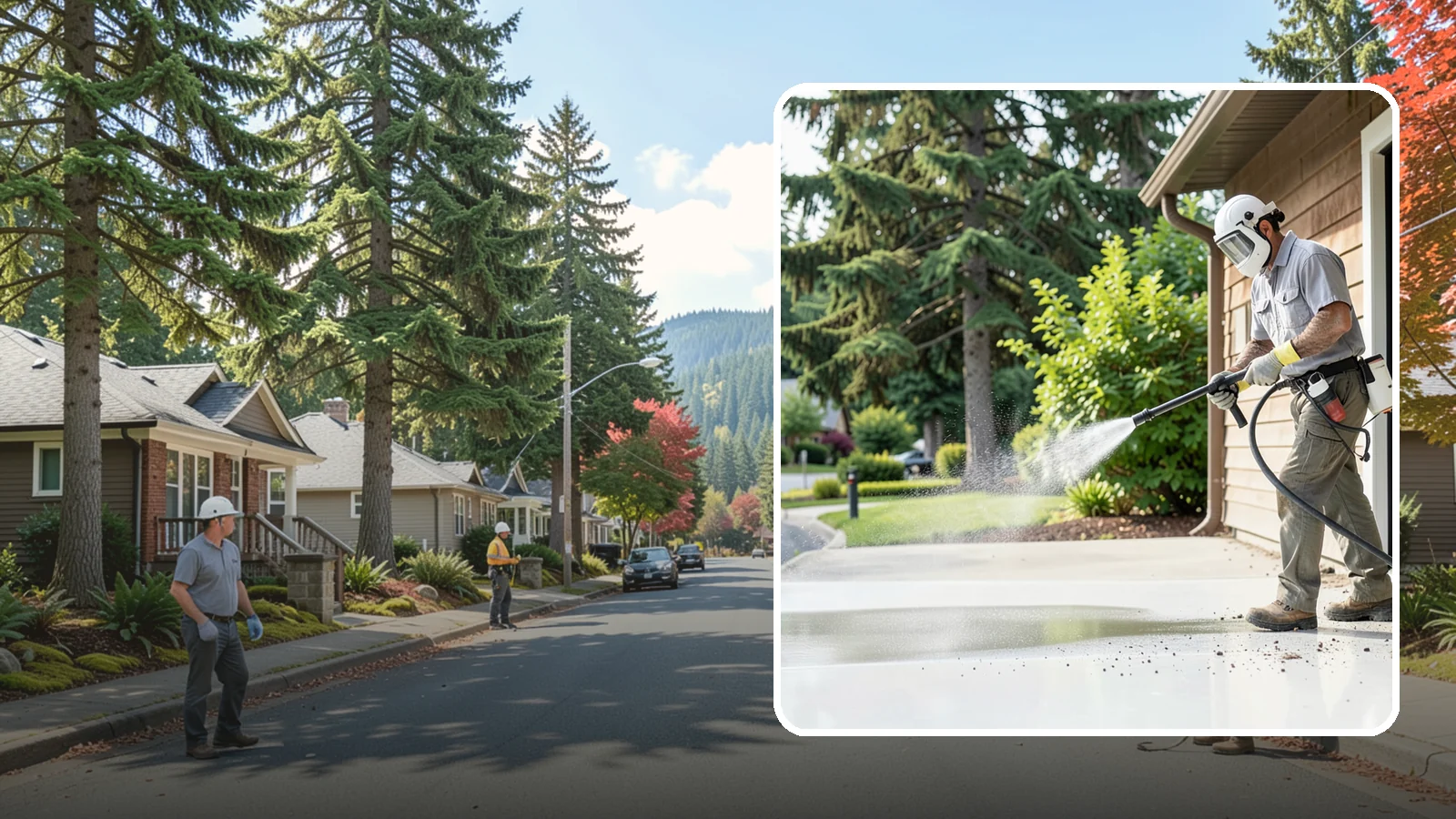 Post-Construction Pressure Washing in Hunts Point, King County, WA - We handle heavy post-construction washing on Washington properties to clear the toughest build-out residue.