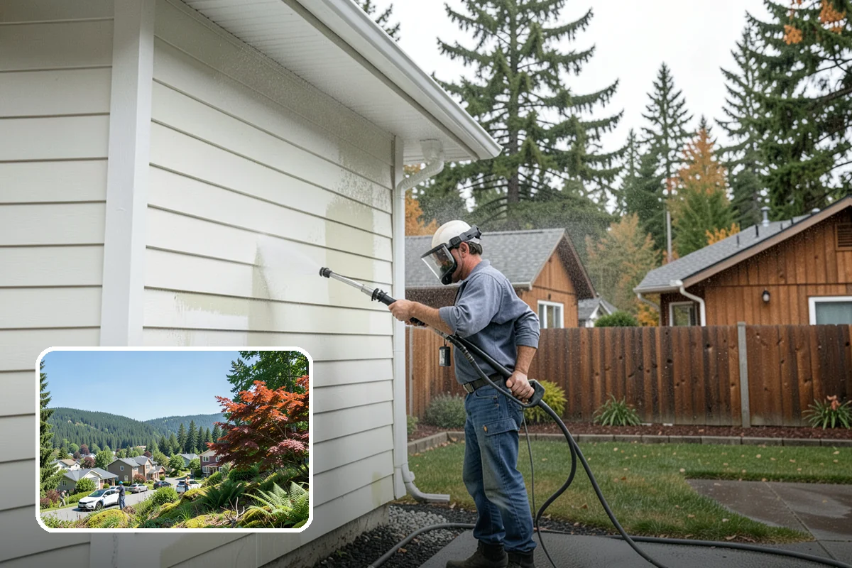 Post-Construction Pressure Washing in Index, Snohomish County, WA - Strips dried mortar and paint from hardscapes