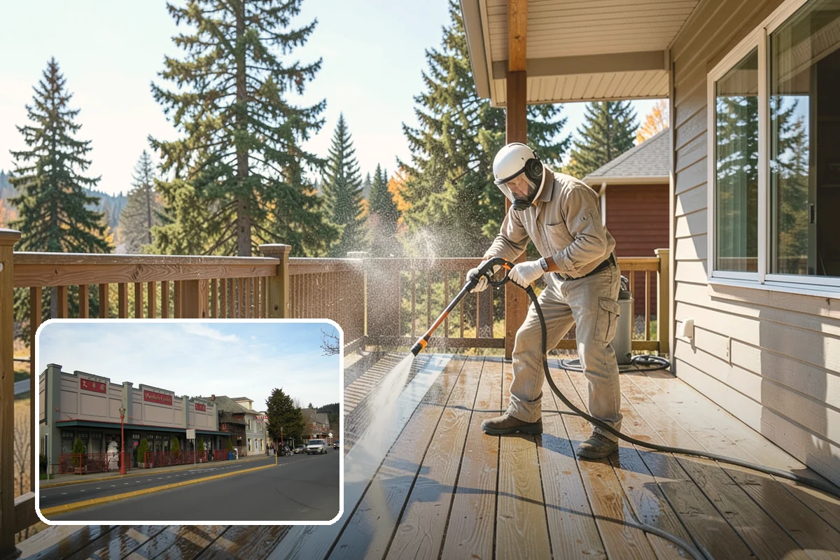 Post-Construction Pressure Washing in Issaquah, King County, WA - Strips dried mortar and paint from hardscapes