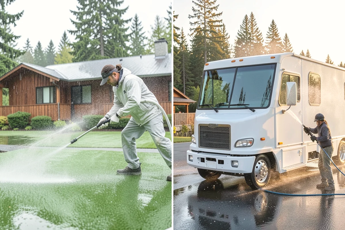 Post-Construction Pressure Washing in Issaquah, King County, WA - Assess residue hardness across each surface