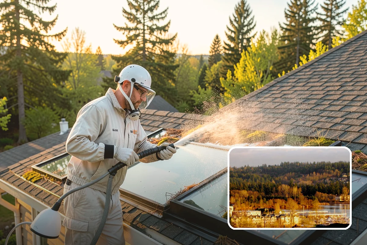 Post-Construction Pressure Washing in Kenmore, King County, WA - Strips dried mortar and paint from hardscapes