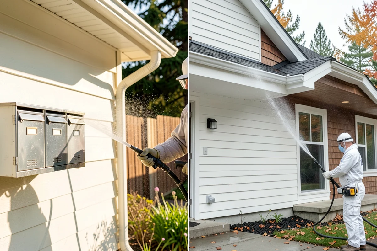 Post-Construction Pressure Washing in Kenmore, King County, WA - Assess residue hardness across each surface