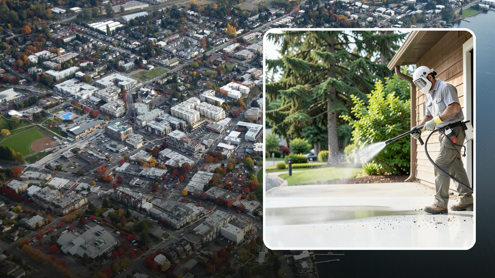 Post-Construction Pressure Washing in Kirkland, King County, WA - We handle heavy post-construction washing on Washington properties to clear the toughest build-out residue.