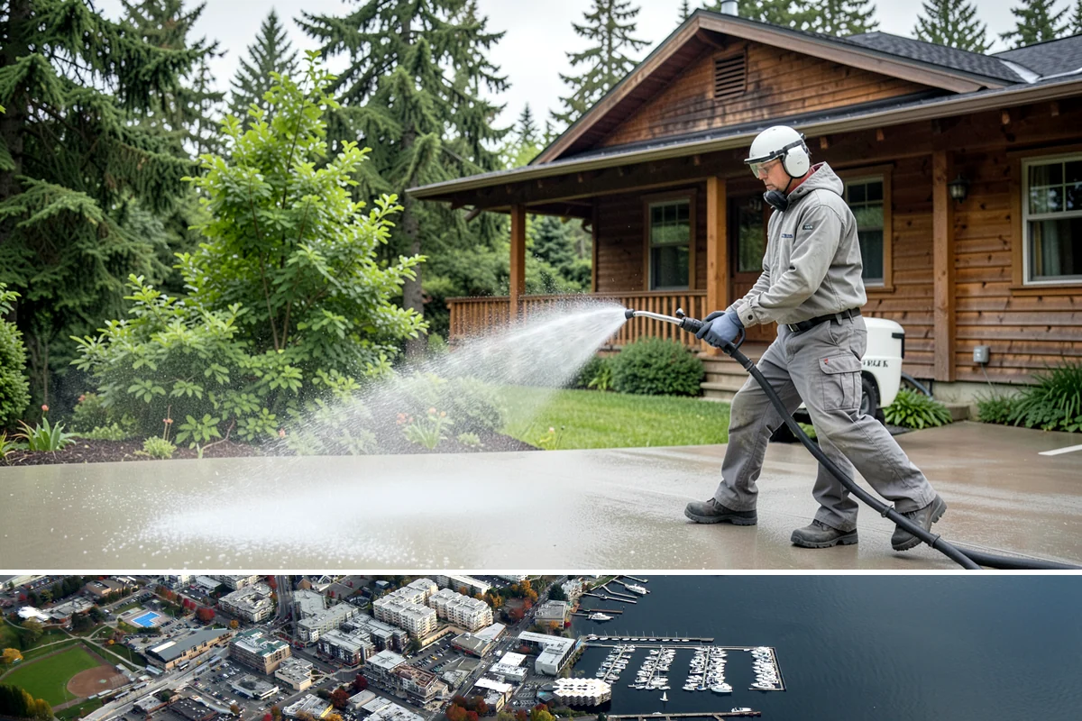 Post-Construction Pressure Washing in Kirkland, King County, WA - Post-construction pressure washing is completed as the final trade wraps, with dry-weather scheduling preferred so surfaces are...