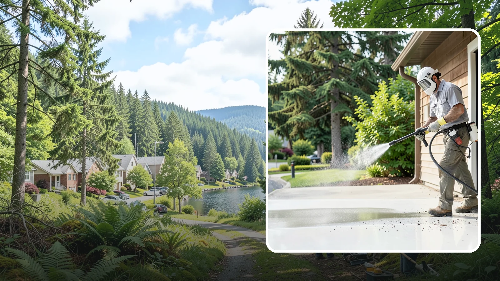 Post-Construction Pressure Washing in Lake Forest Park, King County, WA - We handle heavy post-construction washing on Washington properties to clear the toughest build-out residue.