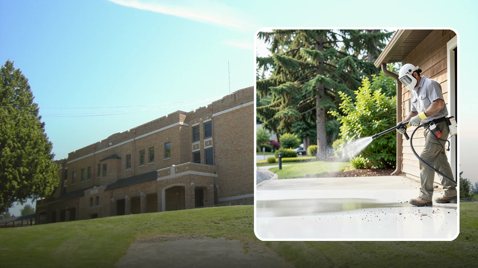 Post-Construction Pressure Washing in Maple Valley, King County, WA - We handle heavy post-construction washing on Washington properties to clear the toughest build-out residue.