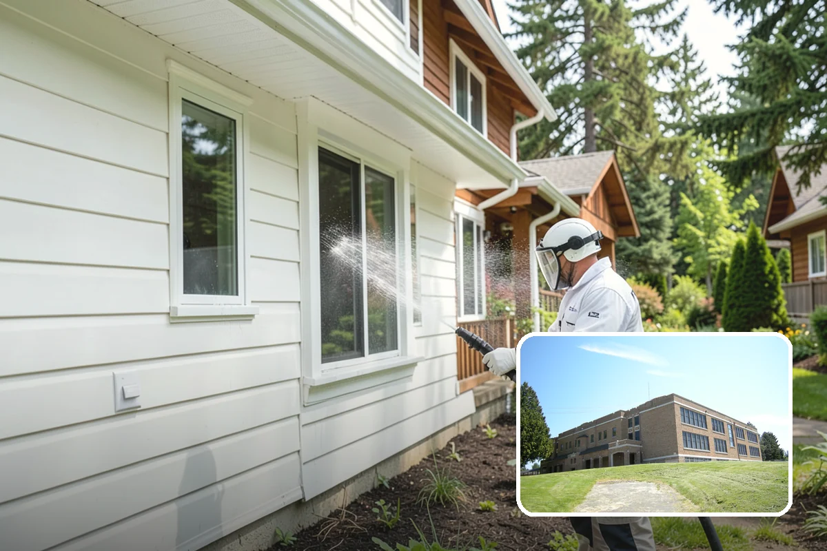 Post-Construction Pressure Washing in Maple Valley, King County, WA - Strips dried mortar and paint from hardscapes
