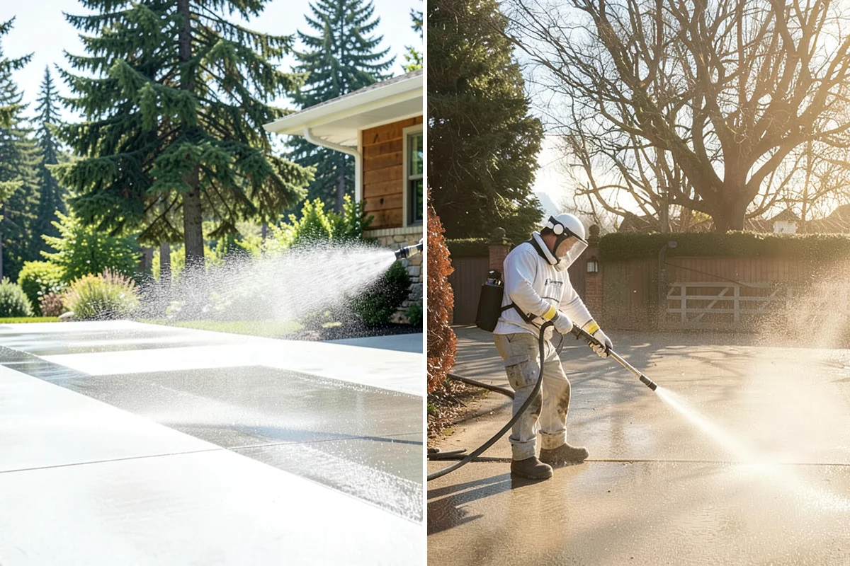 Post-Construction Pressure Washing in Maple Valley, King County, WA - Assess residue hardness across each surface