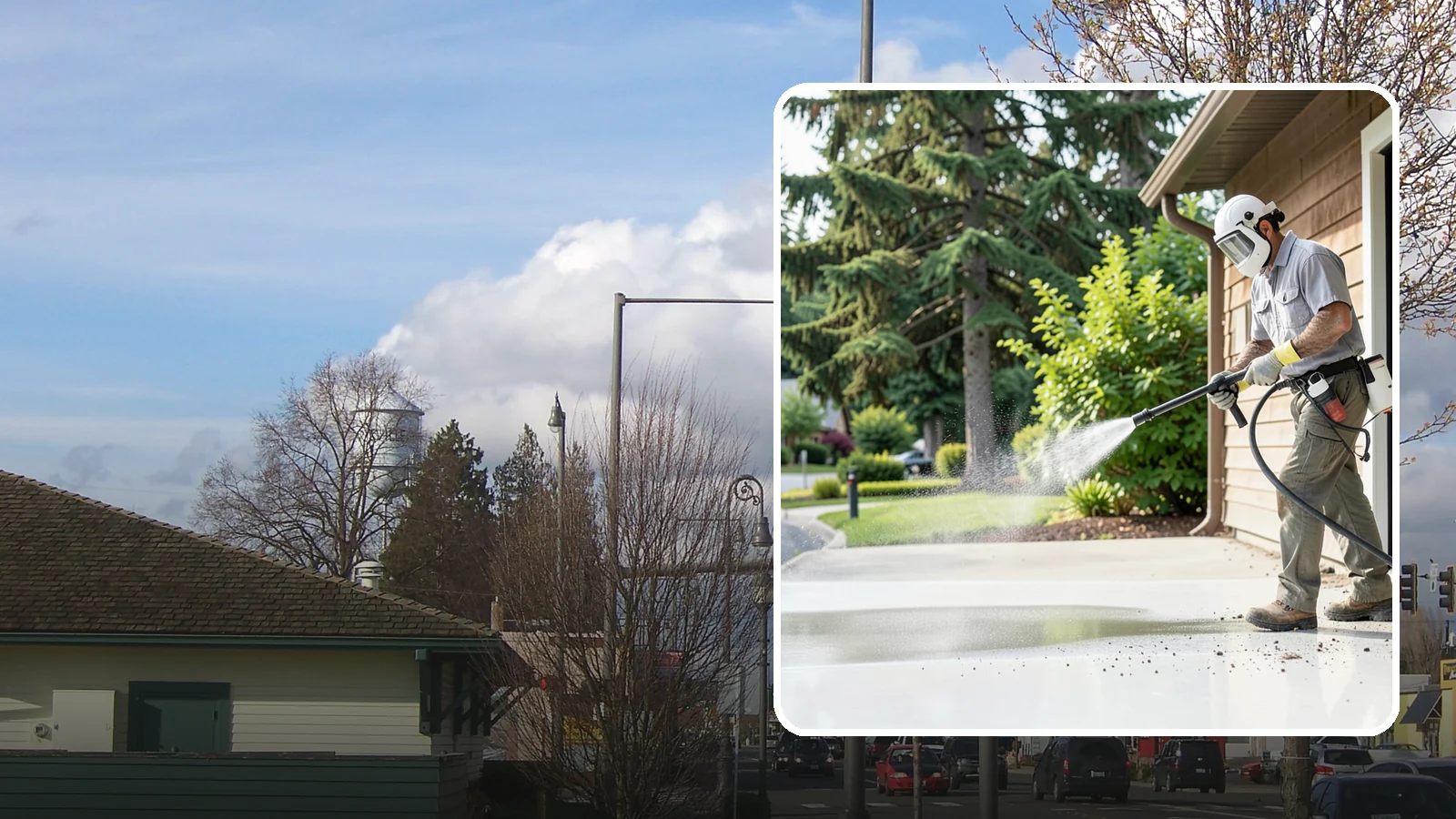 Post-Construction Pressure Washing in Marysville, Snohomish County, WA - We handle heavy post-construction washing on Washington properties to clear the toughest build-out residue.