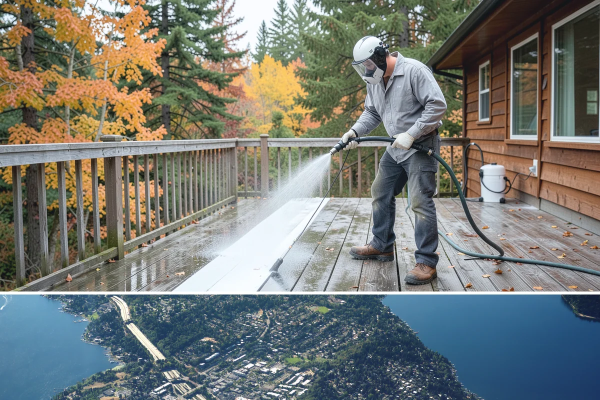 Post-Construction Pressure Washing in Mercer Island, King County, WA - Post-construction pressure washing is completed as the final trade wraps, with dry-weather scheduling preferred so surfaces are...