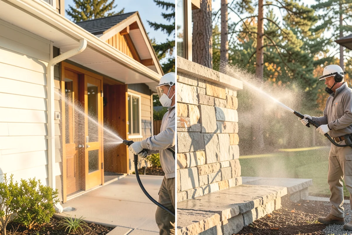 Post-Construction Pressure Washing in Mill Creek, Snohomish County, WA - Assess residue hardness across each surface