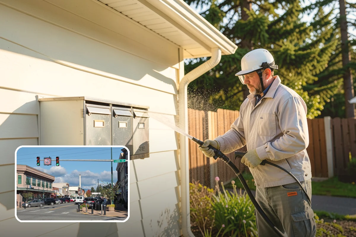 Post-Construction Pressure Washing in Monroe, Snohomish County, WA - Strips dried mortar and paint from hardscapes