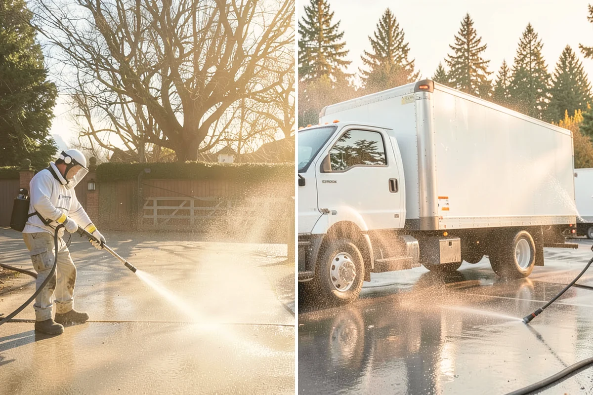 Post-Construction Pressure Washing in Newcastle, King County, WA - Assess residue hardness across each surface