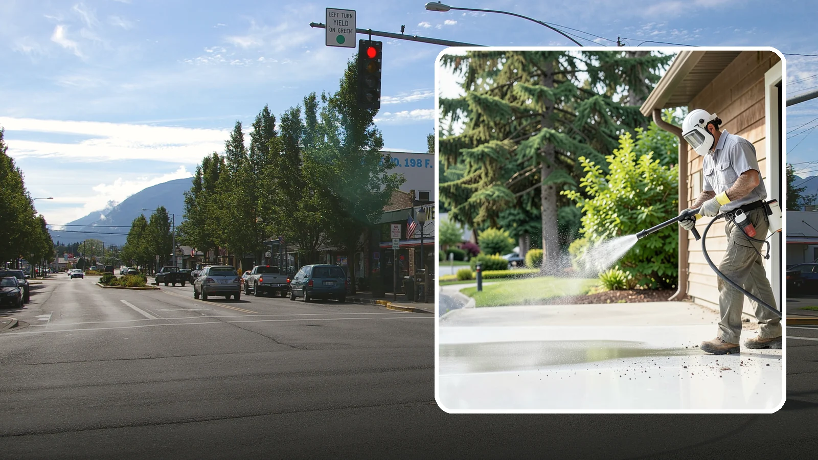 Post-Construction Pressure Washing in North Bend, King County, WA - We handle heavy post-construction washing on Washington properties to clear the toughest build-out residue.