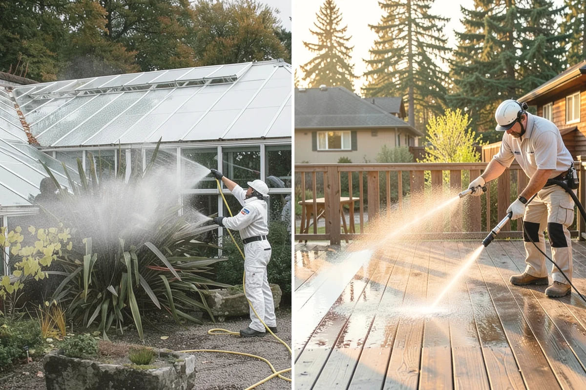 Post-Construction Pressure Washing in North Bend, King County, WA - Assess residue hardness across each surface