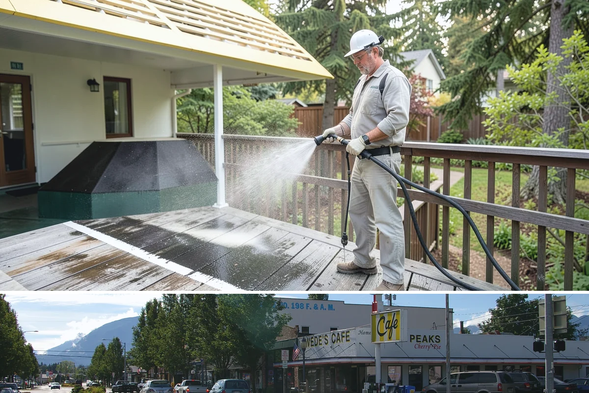 Post-Construction Pressure Washing in North Bend, King County, WA - Post-construction pressure washing is completed as the final trade wraps, with dry-weather scheduling preferred so surfaces are...