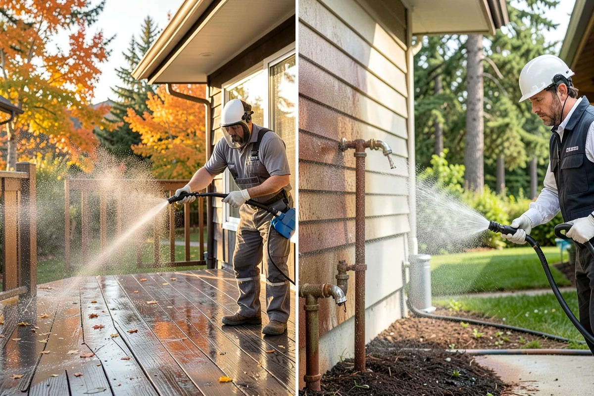 Post-Construction Pressure Washing in Puyallup, Pierce County, WA - Assess residue hardness across each surface