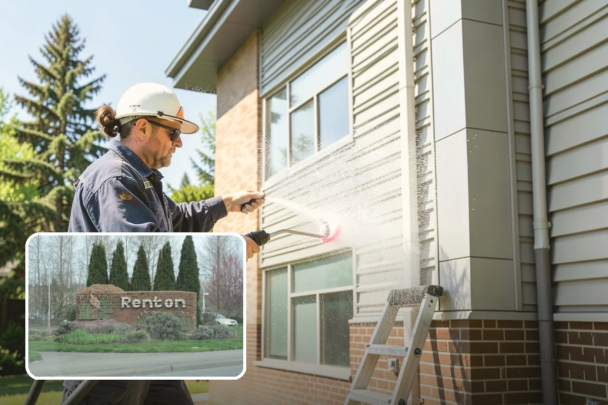 Post-Construction Pressure Washing in Renton, King County, WA - Strips dried mortar and paint from hardscapes