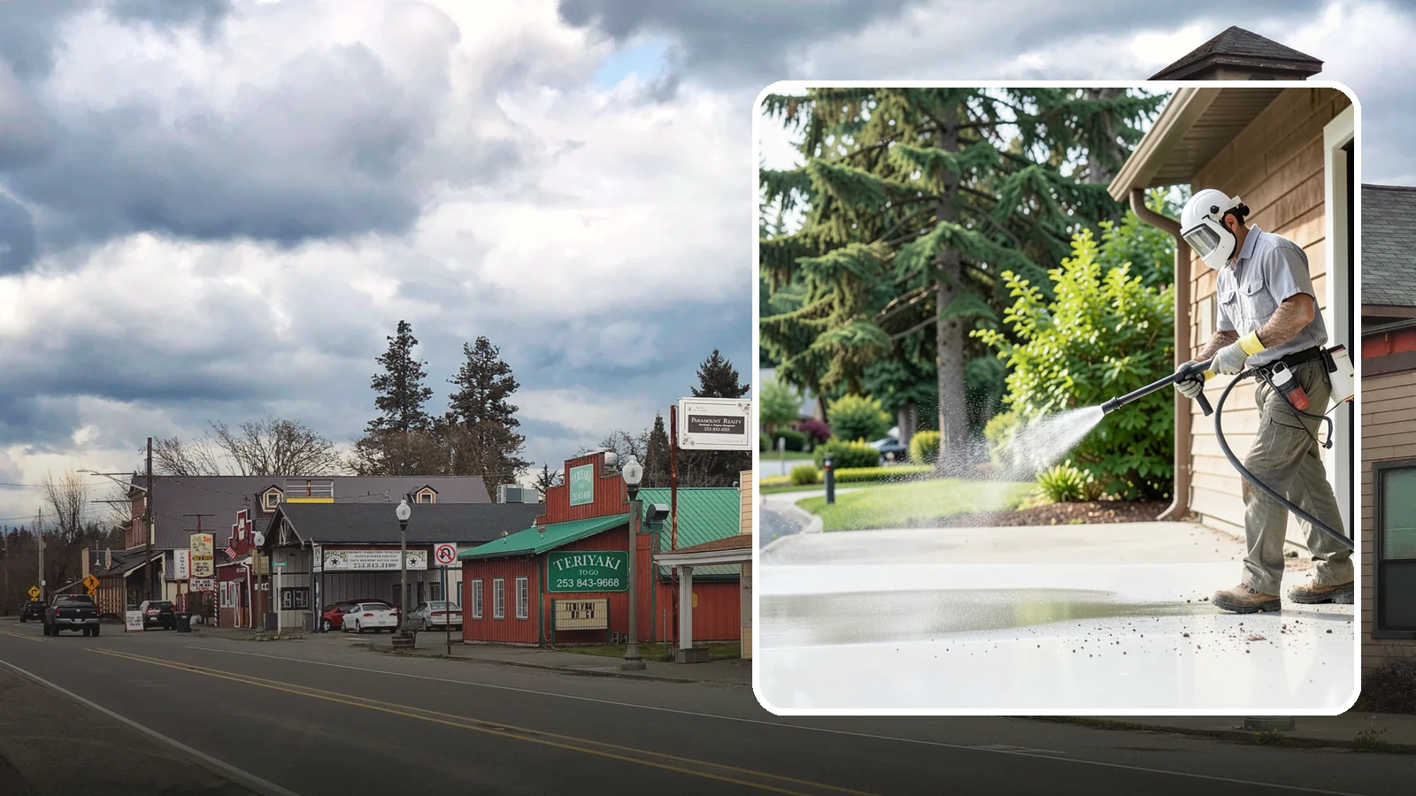 Post-Construction Pressure Washing in Roy, Pierce County, WA - We handle heavy post-construction washing on Washington properties to clear the toughest build-out residue.