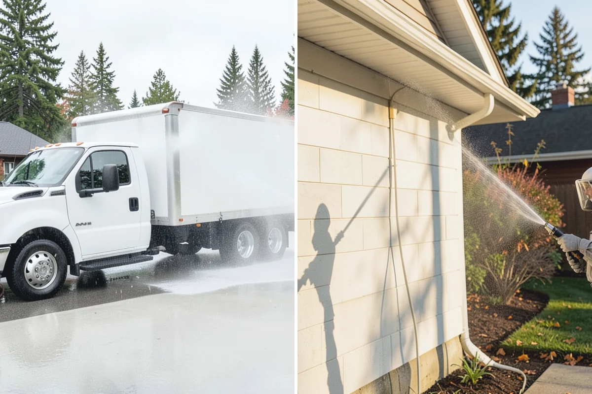 Post-Construction Pressure Washing in Roy, Pierce County, WA - Assess residue hardness across each surface