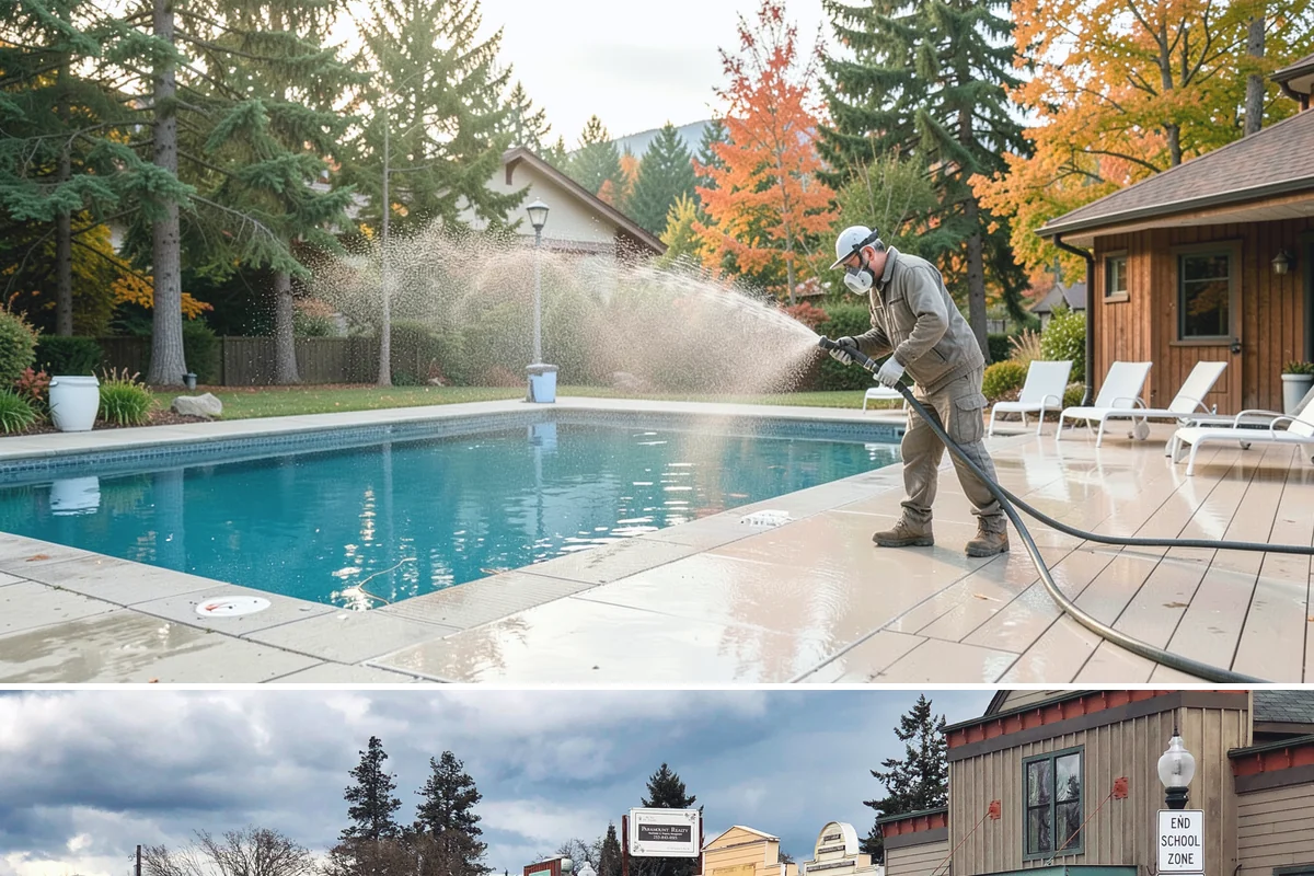 Post-Construction Pressure Washing in Roy, Pierce County, WA - Post-construction pressure washing is completed as the final trade wraps, with dry-weather scheduling preferred so surfaces are...