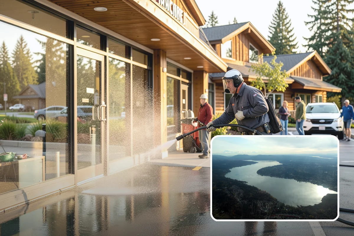 Post-Construction Pressure Washing in Sammamish, King County, WA - Strips dried mortar and paint from hardscapes