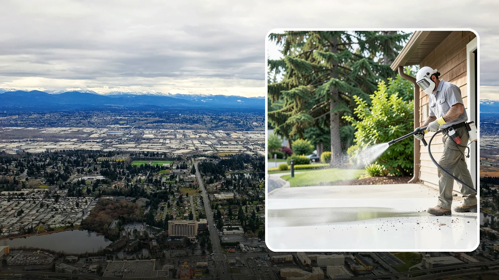 Post-Construction Pressure Washing in SeaTac, King County, WA - We handle heavy post-construction washing on Washington properties to clear the toughest build-out residue.