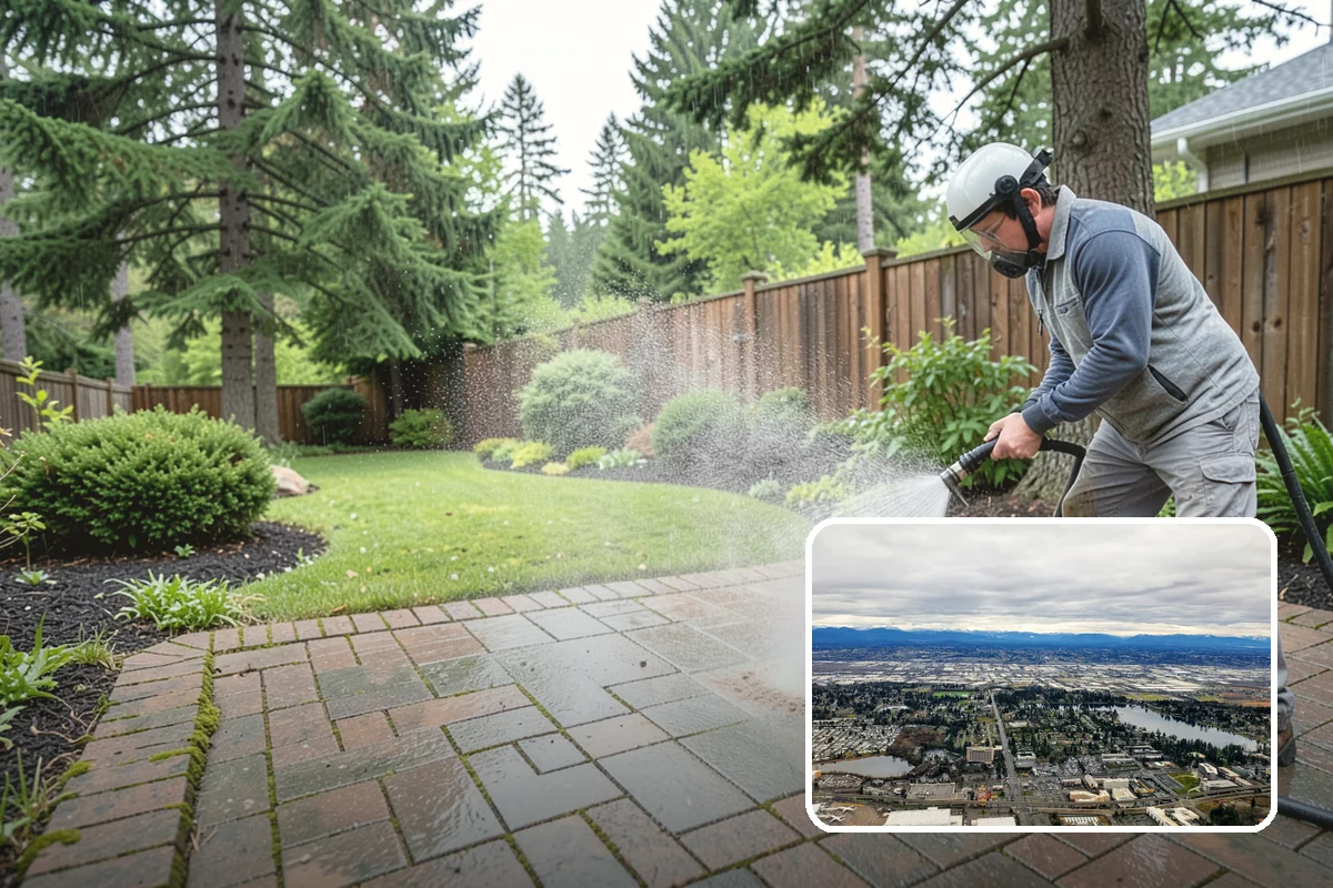 Post-Construction Pressure Washing in SeaTac, King County, WA - Strips dried mortar and paint from hardscapes