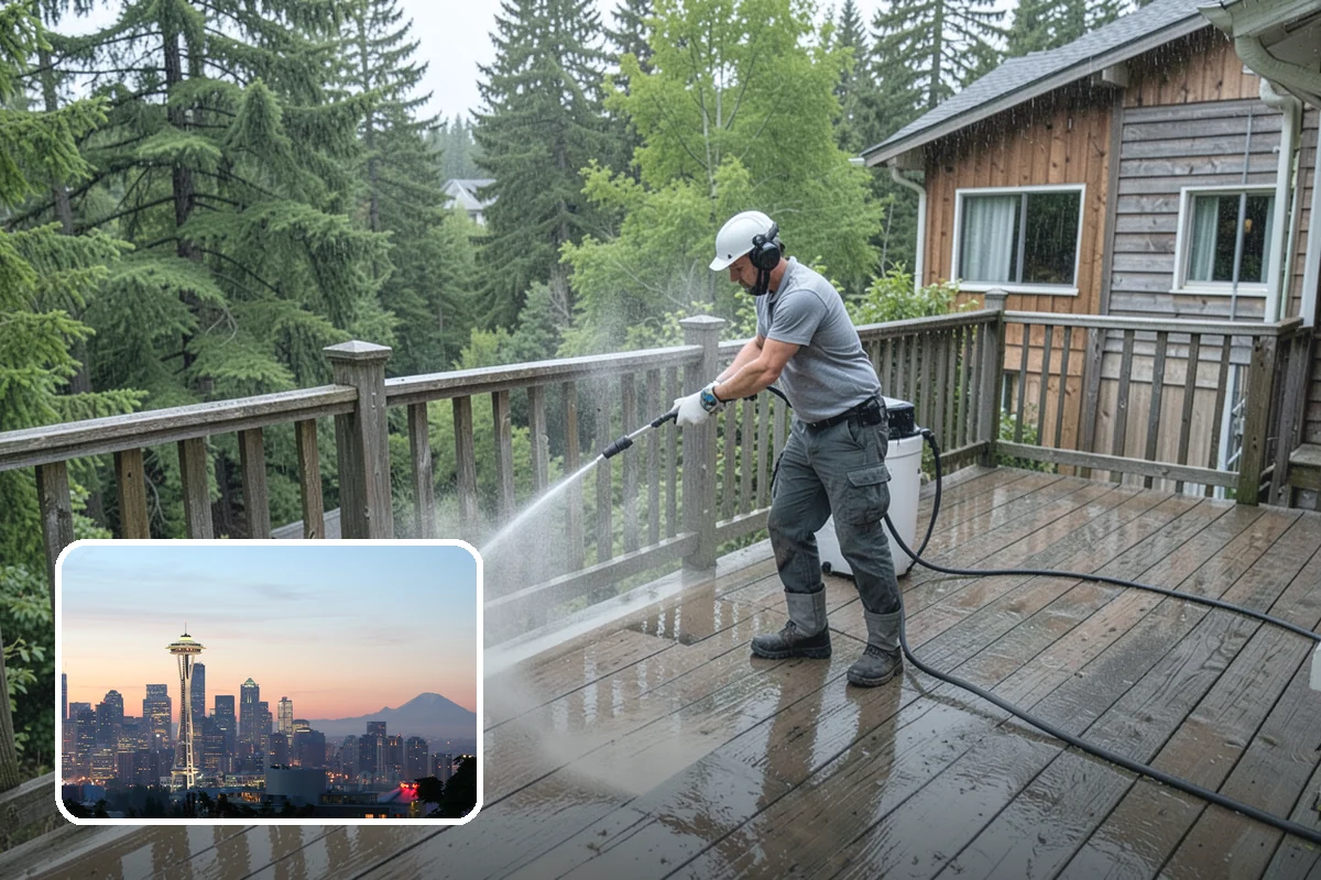 Post-Construction Pressure Washing in Seattle, King County, WA - Strips dried mortar and paint from hardscapes