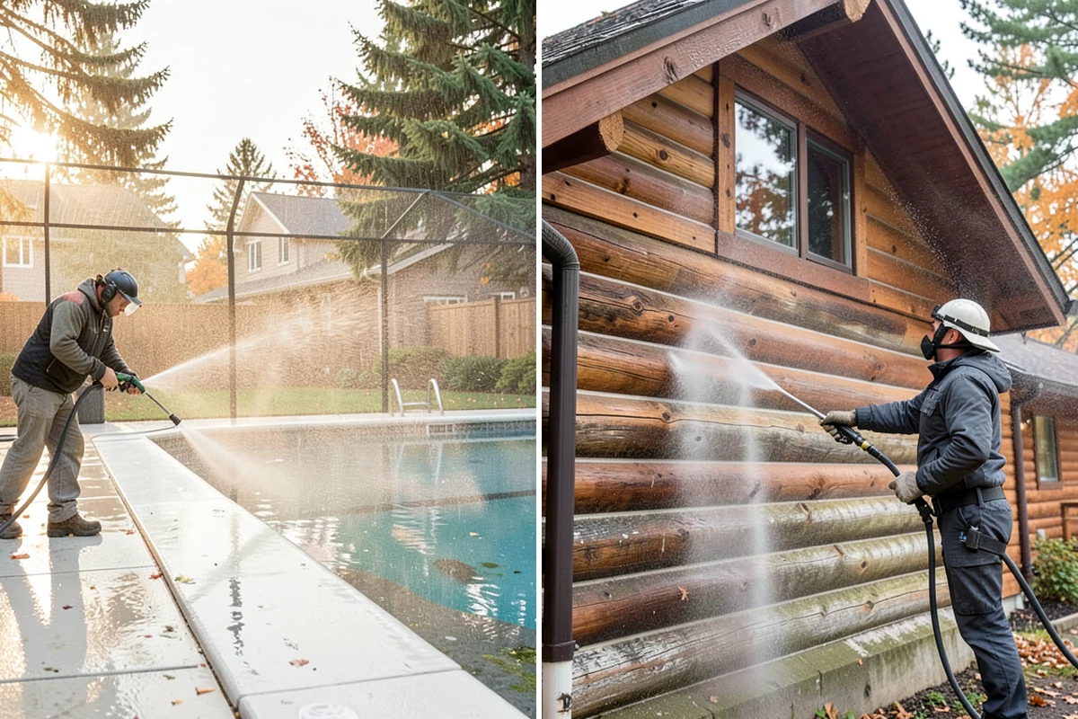 Post-Construction Pressure Washing in Seattle, King County, WA - Assess residue hardness across each surface
