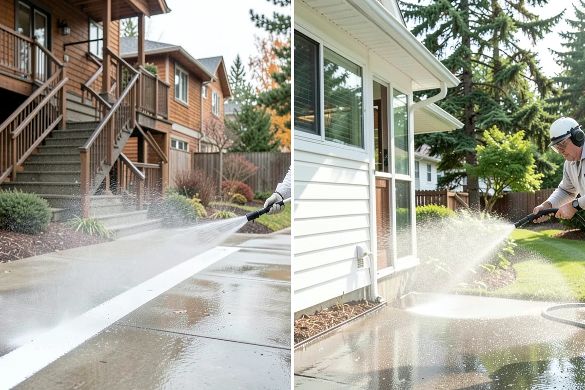 Post-Construction Pressure Washing in Sedro-Woolley, Skagit County, WA - Assess residue hardness across each surface