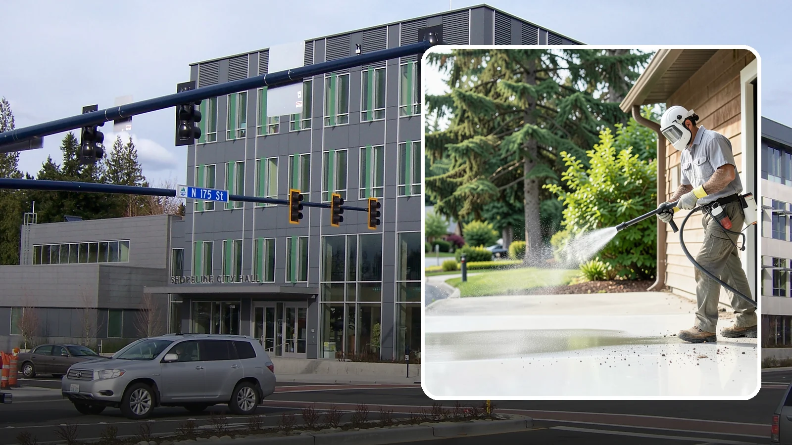 Post-Construction Pressure Washing in Shoreline, King County, WA - We handle heavy post-construction washing on Washington properties to clear the toughest build-out residue.