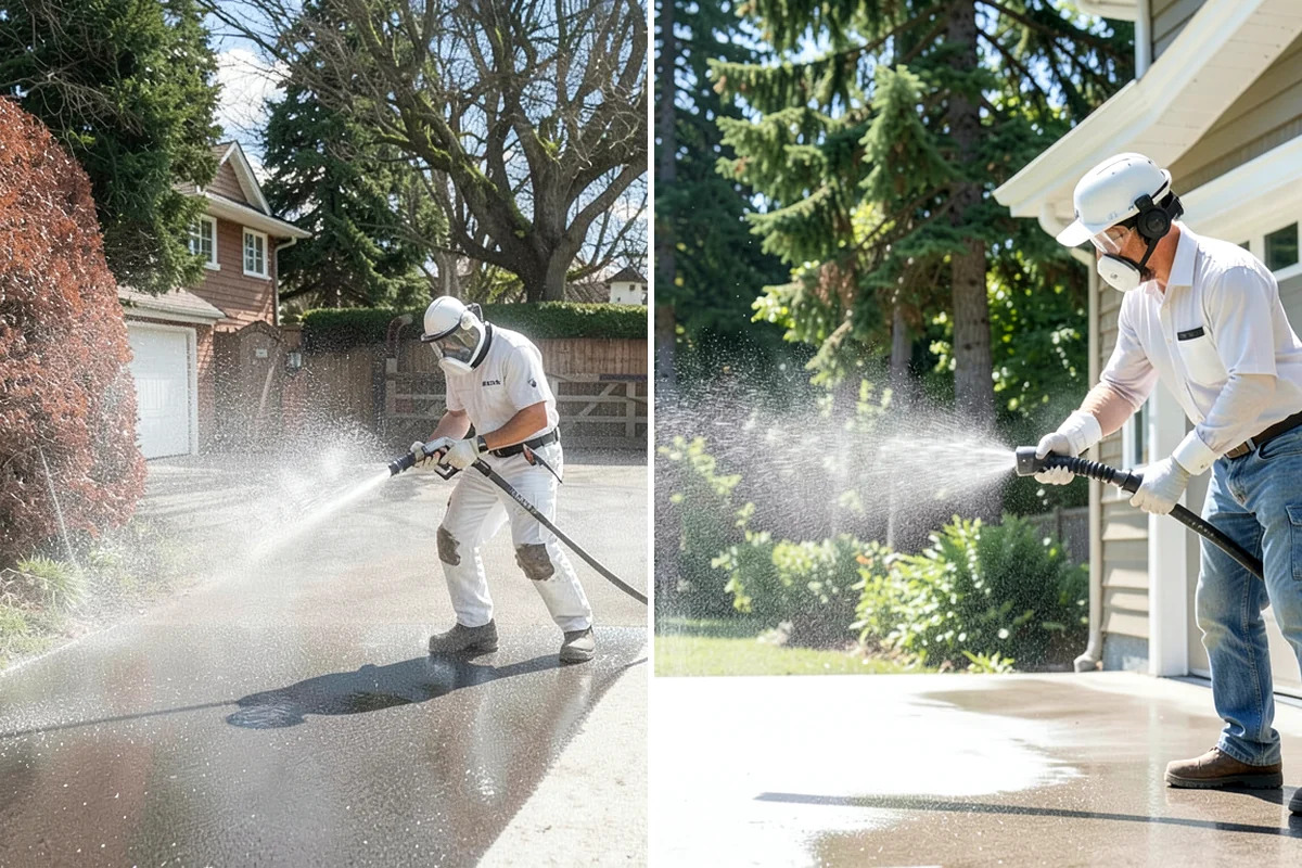 Post-Construction Pressure Washing in Shoreline, King County, WA - Assess residue hardness across each surface